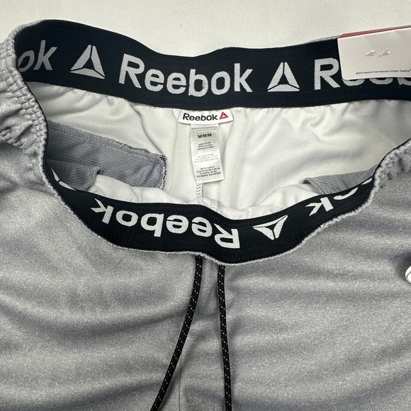 Reebok Mens Tapered Slim Joggers Gray Black Ankle Zip Sweatpants Medium NWT - Picture 6 of 9